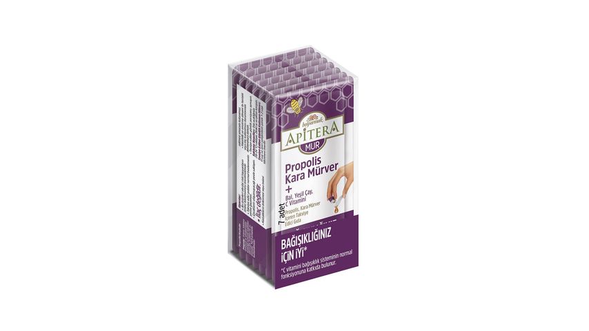 Balparmak Apitera MUR Doğal Bal & C Vitamini & Kara Mürver & Yeşil Çay & Propolis İçeren Takviye Edici 7’li Saşe