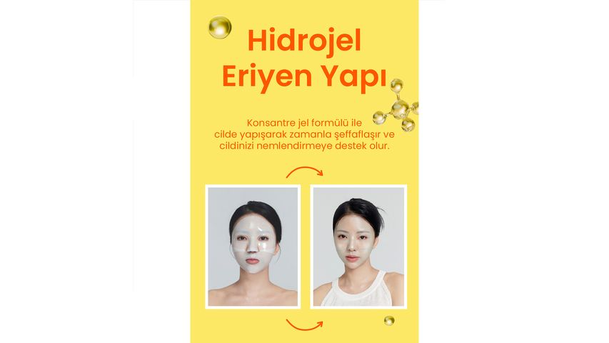Dermal Kore Vitamin Hydrojel Şeffaflaşan Kore Nemlendirici Eriyen Yüz Maskesi 34 g