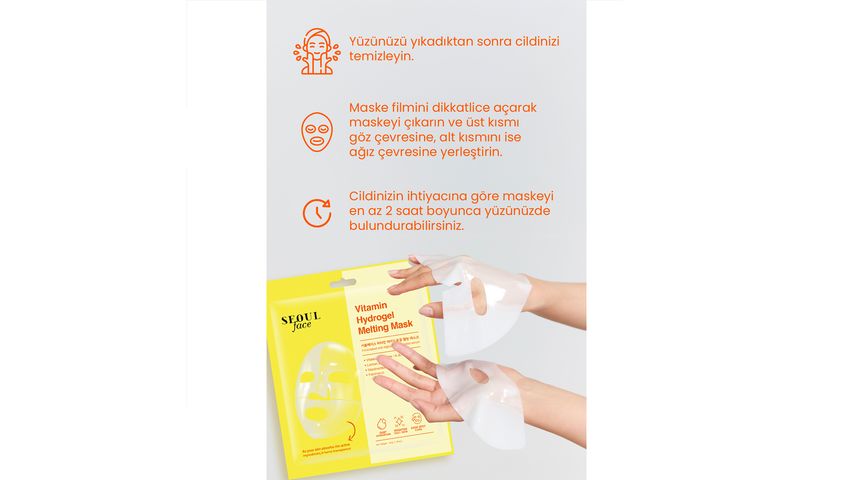 Dermal Kore Vitamin Hydrojel Şeffaflaşan Kore Nemlendirici Eriyen Yüz Maskesi 34 g