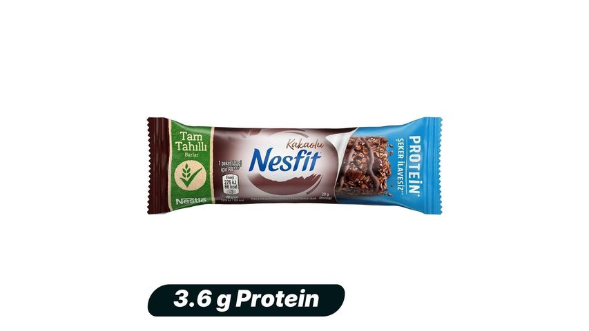 Nestlé Nesfit Çikolatalı Tam Tahıllı Şeker İlavesiz Protein Bar 20 g
