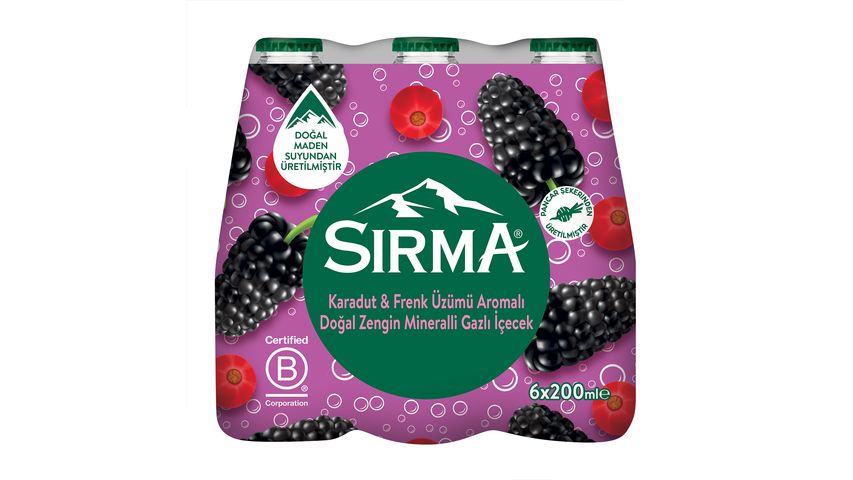 Sırma Karadut & Frenk Üzümü Maden Suyu 6x200 ml