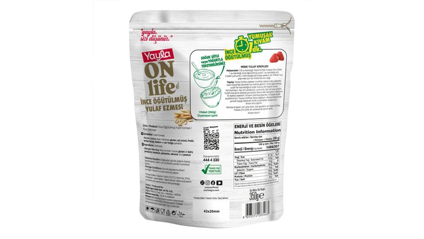 Yayla Onlife Finely Ground Oatmeal 350 g