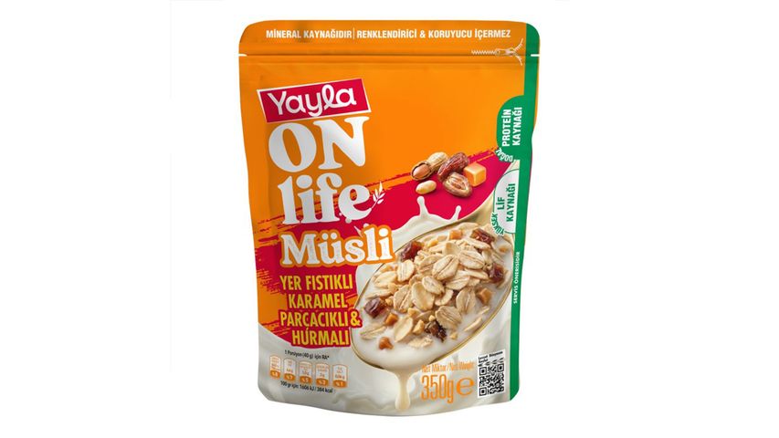 Yayla Onlife Peanut Caramel Bits & Date Muesli 350 g