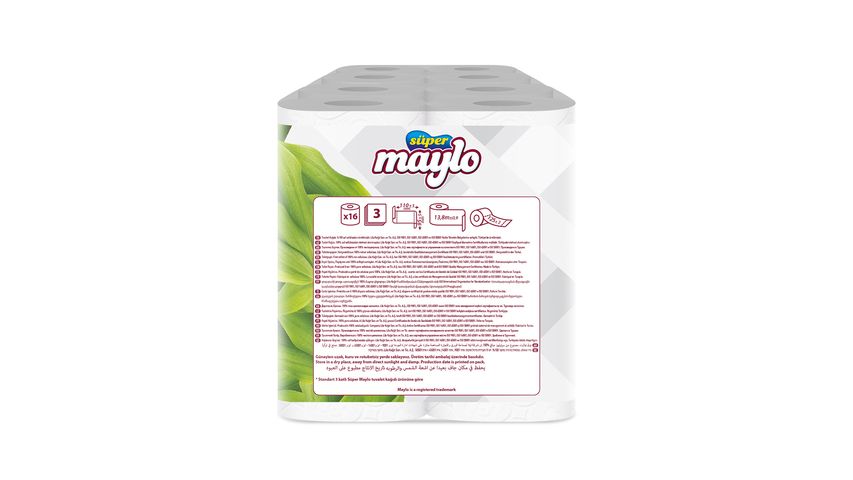 Maylo 3 Katlı Bambu Katkılı 16'lı Tuvalet Kağıdı