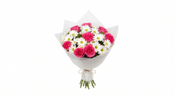 Gül ve Beyaz Papatya Buketi 52 cm