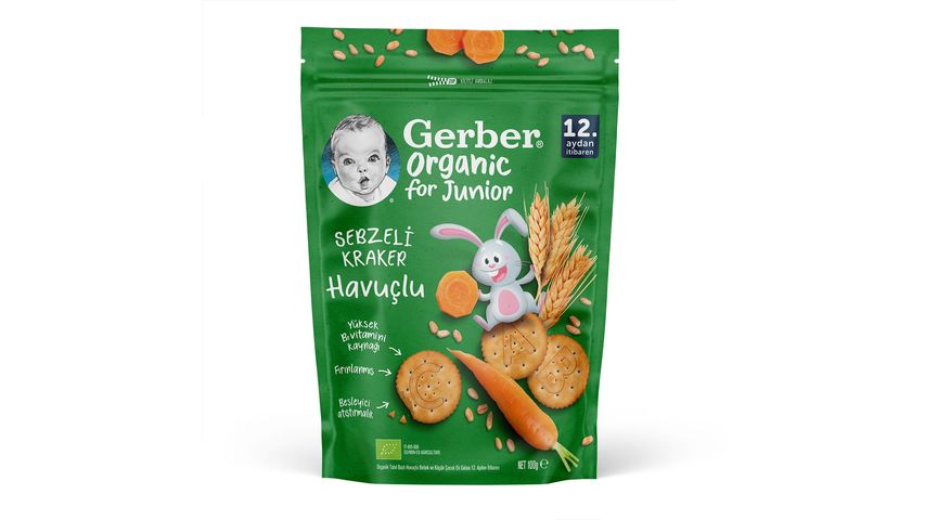 Gerber Organic Carrot Vegetable Grain Crackers 100 g