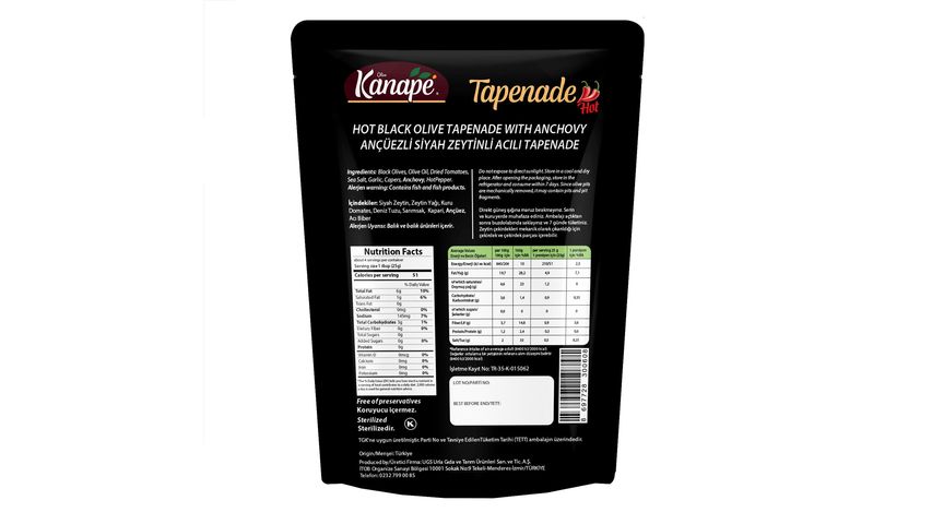 Kanape Spicy Anchovy Black Olive Tapenade 85 g