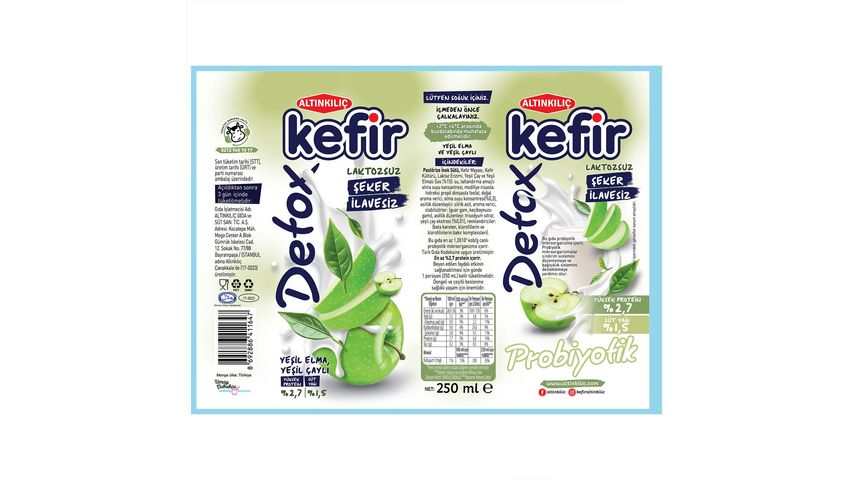 Altınkılıç Green Tea & Apple Lactose-Free Detox Kefir 250 ml