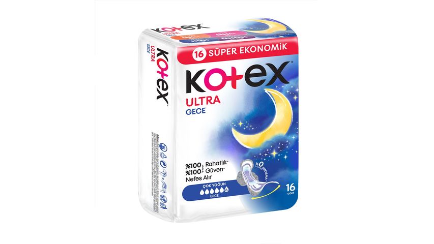 Kotex Ultra Gece Hijyenik Ped 16'lı