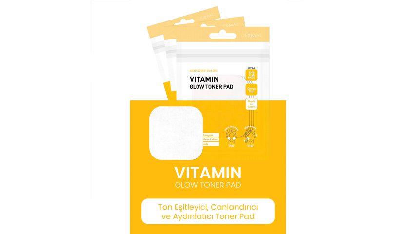 Dermal Vitamin Toner Pad Canlandırıcı & Aydınlatıcı Tonik Pedi 12 Adet