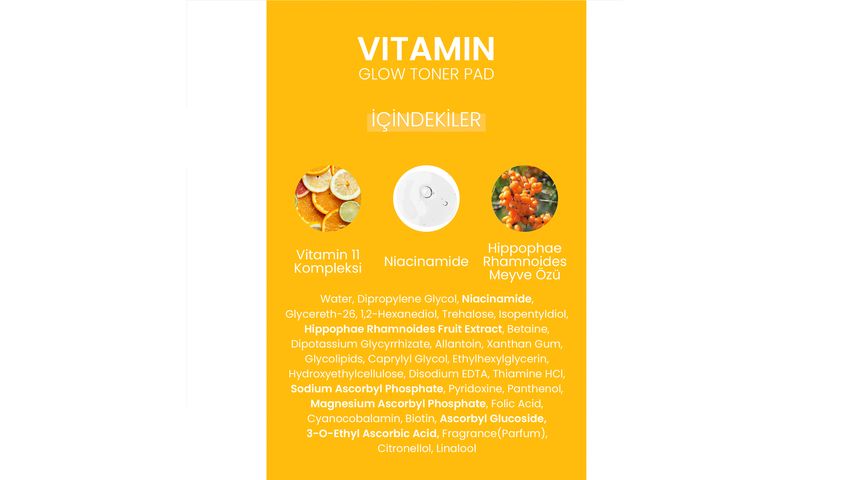 Dermal Vitamin Toner Pad Canlandırıcı & Aydınlatıcı Tonik Pedi 12 Adet