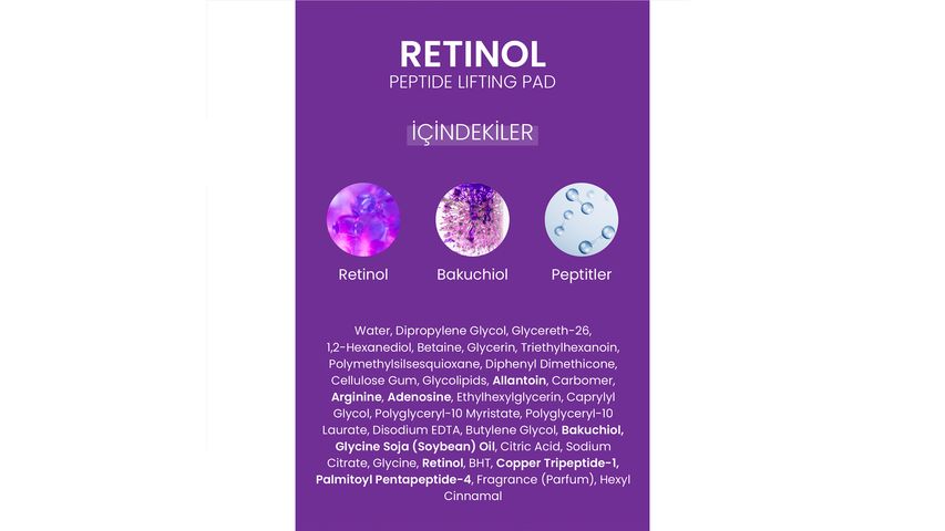 Dermal Retinol Peptide Toner Pads for Firming & Elasticity 12 pcs