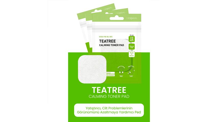 Dermal Tea Tree Toner Pads for Soothing & Sebum Control 12 pcs