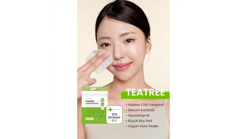 Dermal Tea Tree Toner Pads for Soothing & Sebum Control 12 pcs