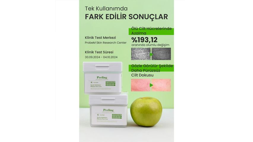 Dermal Apple Peeling Toner Pad Gözenek Bakım Tonik Pedi 8 Adet