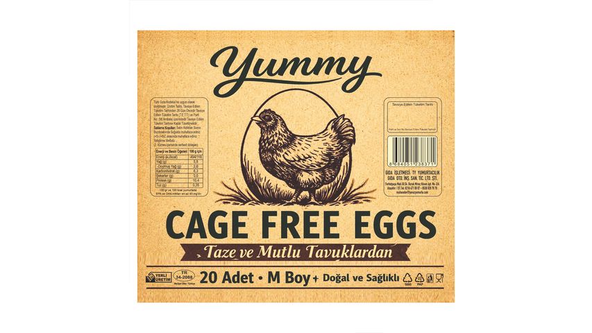 Yummy 20-Pack Cage Free Eggs 53-62 g
