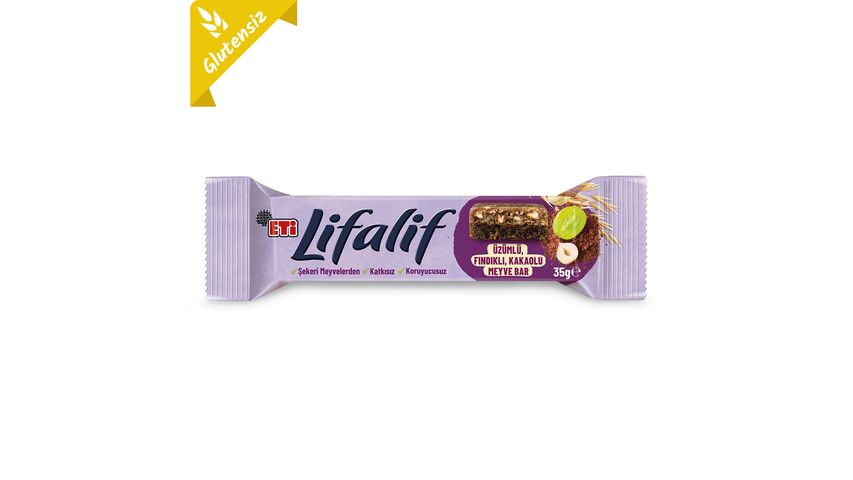 Eti Lifalif Raisin, Hazelnut & Cocoa Fruit Bar 35 g