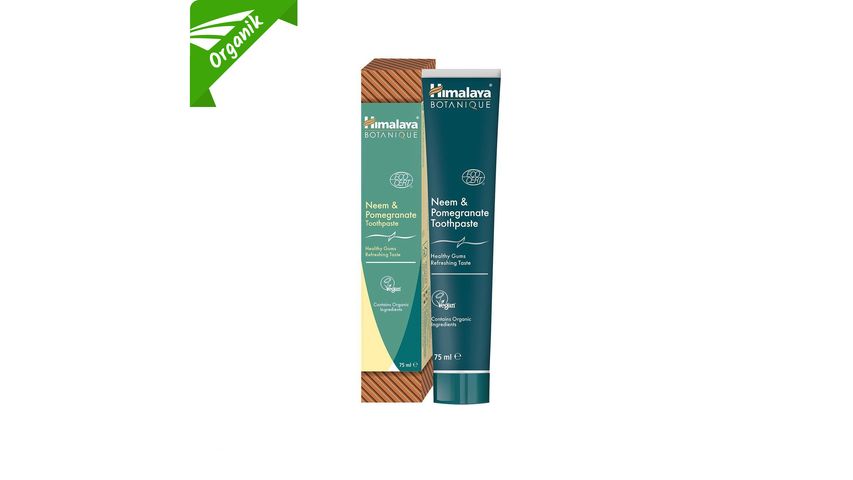 Himalaya Doğal Neem & Nar Özlü Florürsüz Diş Macunu Ecocert Cosmos Sertifikalı Organik Bileşenler 75 ml