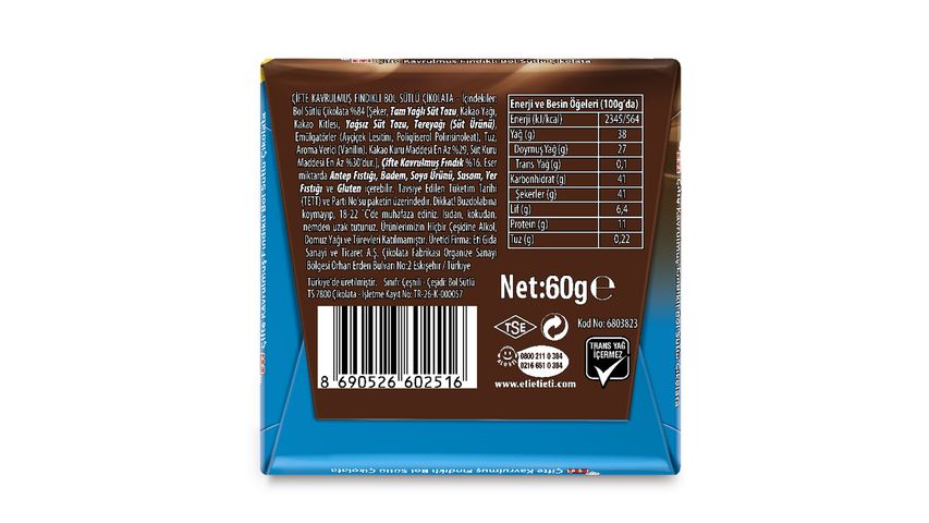 Eti Double Roasted Hazelnut Milk Chocolate 60 g