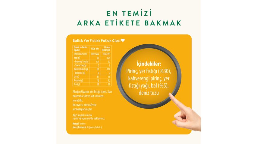 Wefood Ballı & Yer Fıstıklı Patlak Cips 60 g