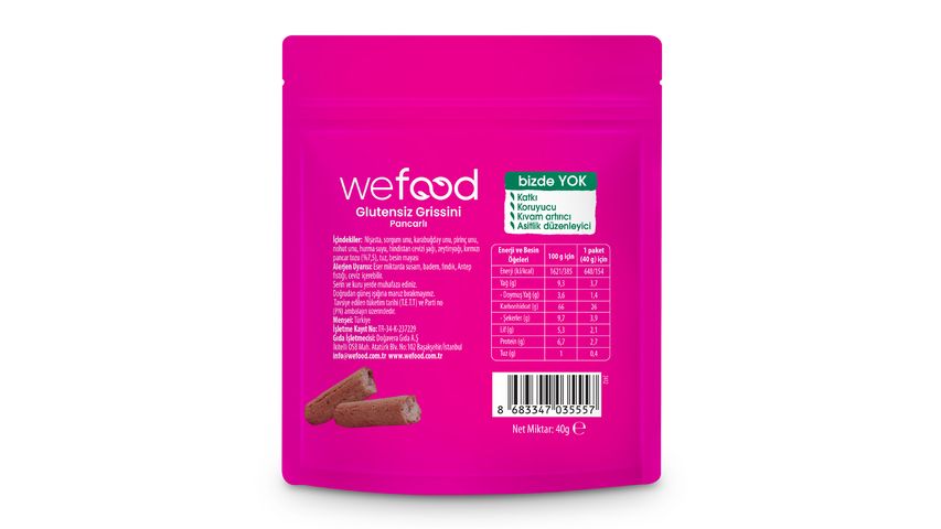 Wefood Glutensiz Pancarlı Grissini 40 g