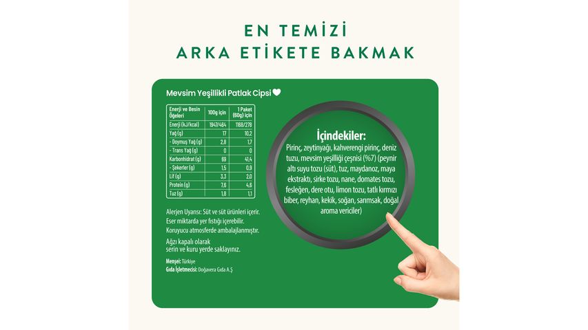 Wefood Mevsim Yeşillikli Patlak Cips 60 g