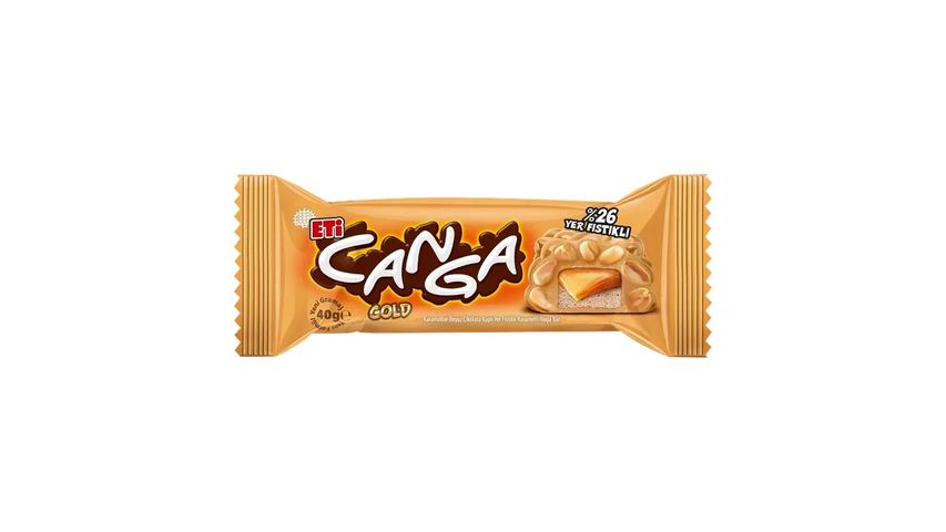 Eti Canga Gold Peanut & Caramel Nougat Bar 40 g