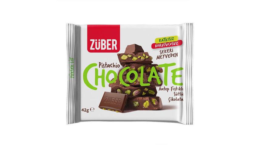 Züber Milk Chocolate with Pistachios 42 g