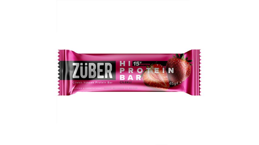 Züber Strawberry Hi Protein Bar 45 g