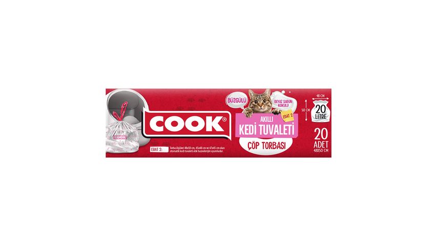 Cook Smart Cat Litter Bag Drawstring, Soap Scented 20 Pack