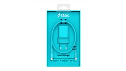 Ttec SmartCharger GaN 20W PD Travel Fast Charger, USB-C to Lightning 120 cm Cable, Blue