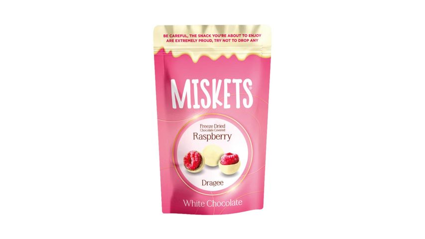 Miskets White Chocolate Covered Raspberry Dragee 80 g