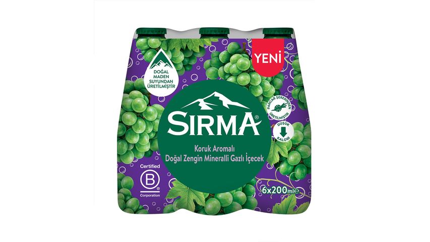 Sırma Unripe Grape Flavored Sparkling Mineral Water 6 x 200 ml