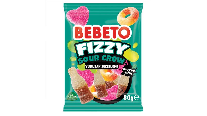 Bebeto Fizzy Sour Crew Soft Candy 80 g
