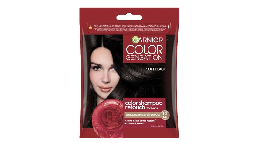 Garnier Color Shampoo Retouch Root Dye with Shampoo Ease, Black 2.0