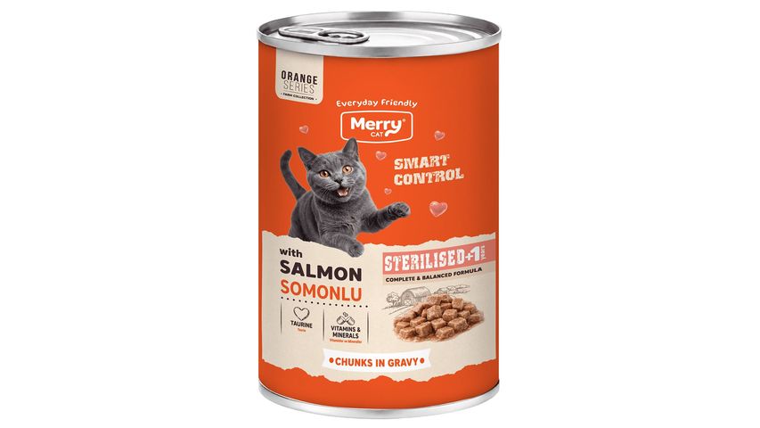 Merry Salmon Chunks in Gravy Canned Wet Cat Food for Sterilised Cats 400 g