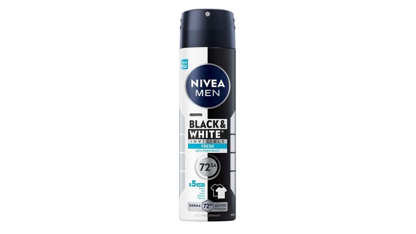 NIVEA MEN Spray Deodorant Black & White Invisible Fresh 150 ml