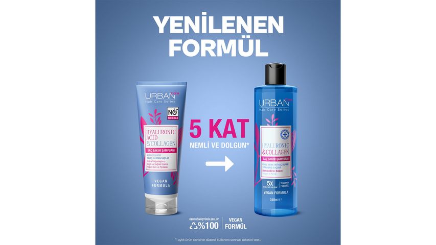 Urban Care Hyaluronic & Collagen Extra Volumizing Hair Care Shampoo Vegan 350 ml