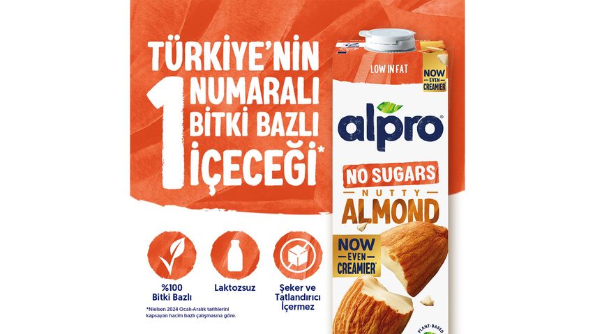Alpro Unsweetened Almond Drink Plant-Based Vegan Lactose-Free 1 L