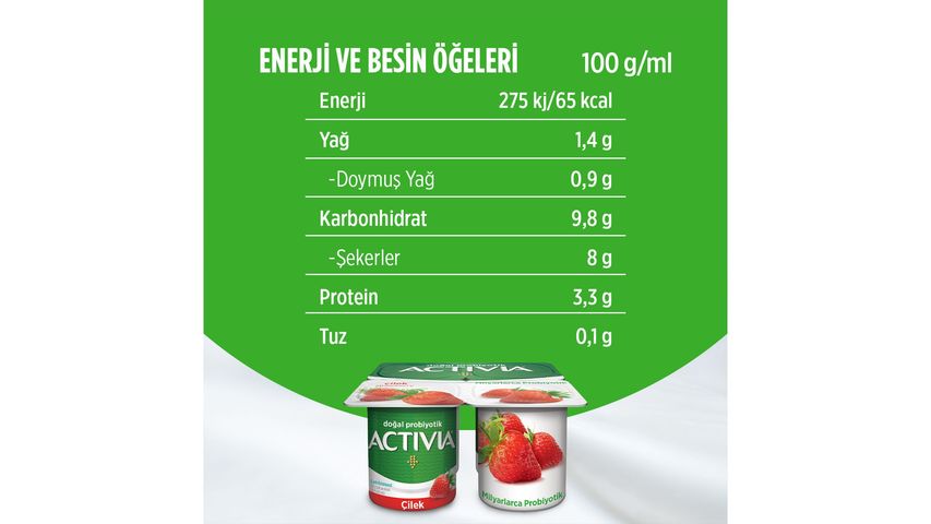 Activia Probiotic Strawberry Yogurt 4 x 100 g