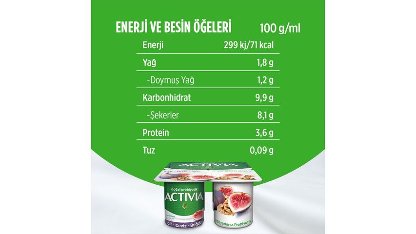 Activia Probiotic Fig & Walnut Yogurt 4 x 100 g