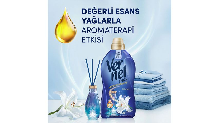 Vernel Max Aromatherapy Lily Fabric Softener 960 ml