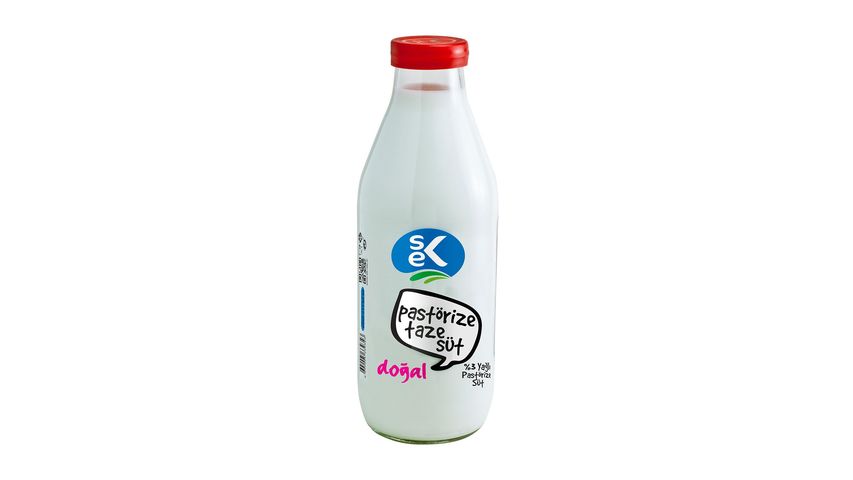 Sek Pasteurized Daily Milk in Glass Bottle 1 L