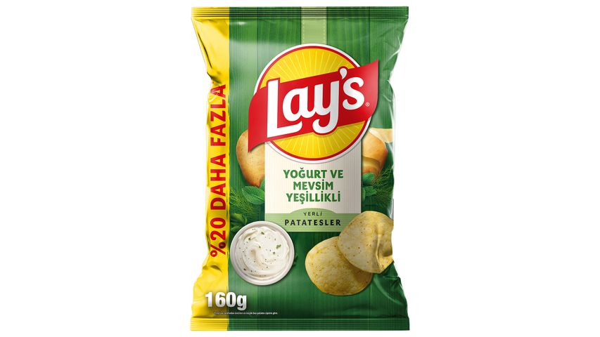 Lay's Yogurt and Seasonal Greens Potato Chips Party Size 160 g