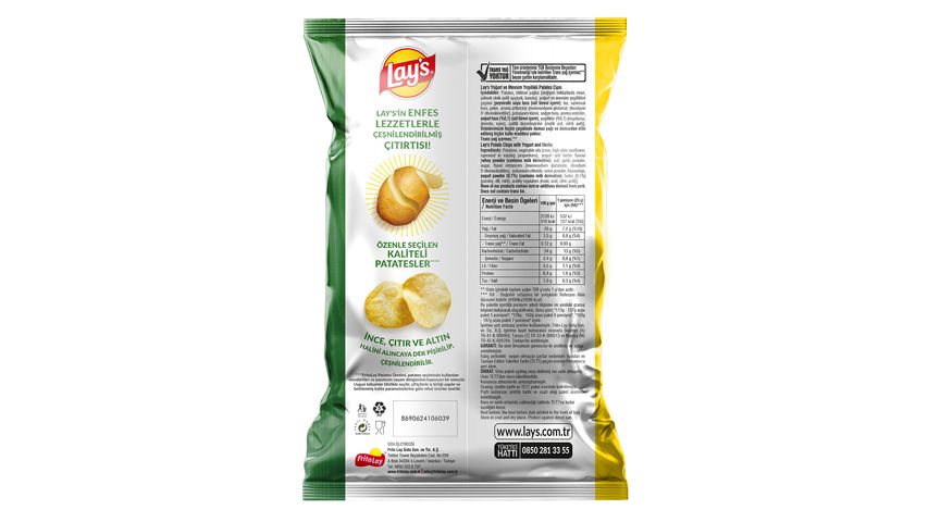 Lay's Yogurt and Seasonal Greens Potato Chips Party Size 160 g
