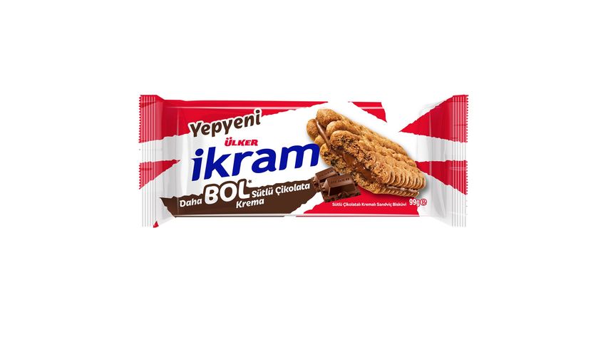 Ülker İkram Extra Milk Chocolate Cream Filled Biscuits 99 g