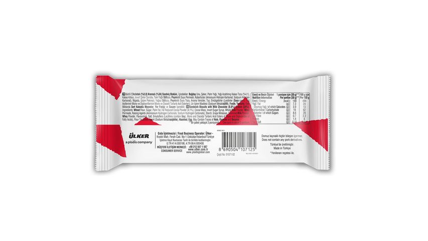 Ülker İkram Extra Milk Chocolate Cream Filled Biscuits 99 g