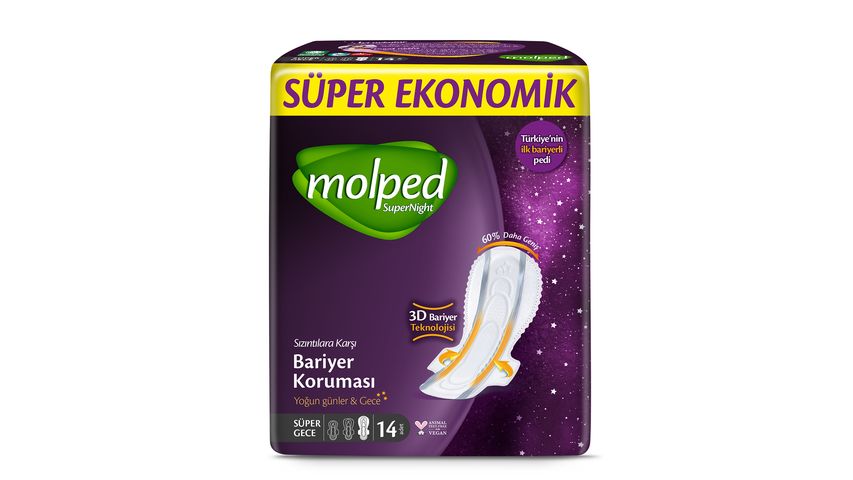 Molped Supernight Plus Extra Long Night 14 Pieces
