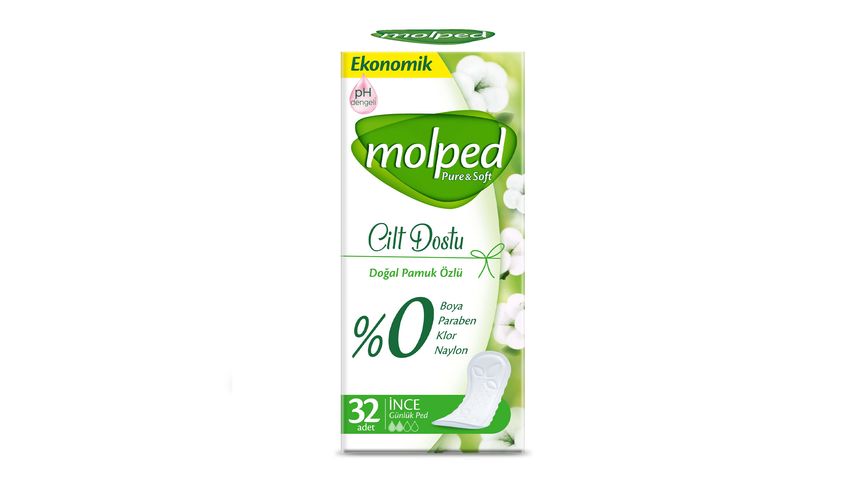 Molped Pure & Soft Thin Pantyliner 32 Pieces