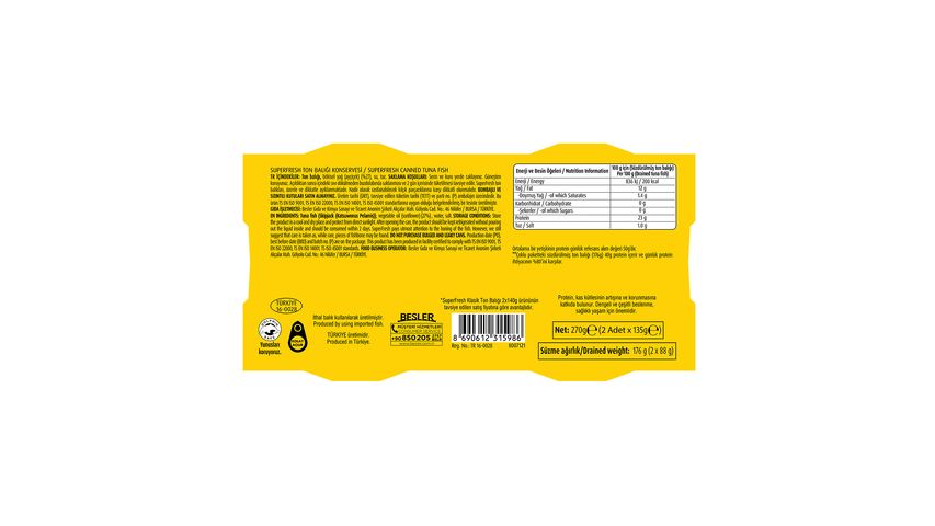 SuperFresh Value Tuna in Sunflower Oil 2 x 135 g